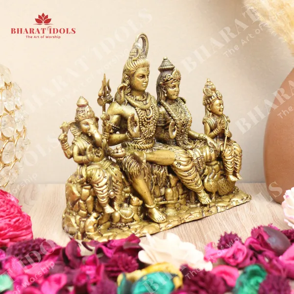 100%_Brass_Mahadev_Parivar/_Shiv_Ji_(Shiv,Gauri,Ganesh,Kartikeya)