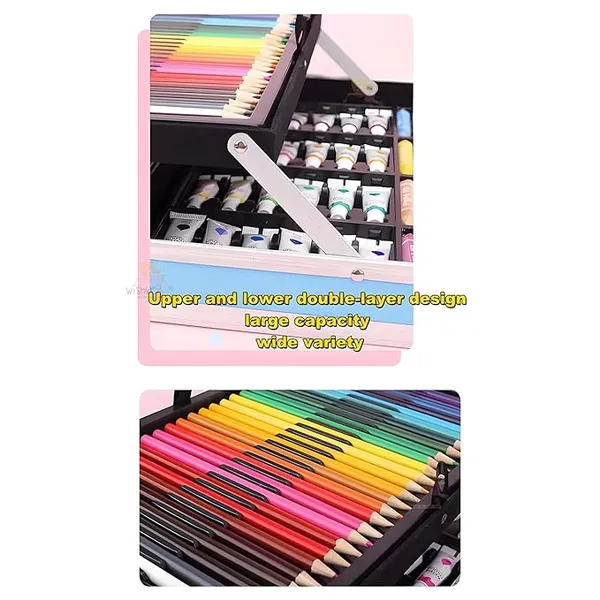 145_Pieces_Art_Set_for_Kids_with_Space_Theme_Storage_Case,_Art_and_Craft_Supplies_Kit_for_Drawing_and_Painting_with_Oil_Pastel,_Water_Color,_Color_Pencils,_Sketch_Pen_(Pack_of_1,_Blue)