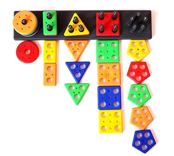 Angle_Geometric_Plastic_Blocks,_Sorting_&_Stacking_Toys_for_Toddlers_and_Kids_Preschool,_Color_Stacker_Shape_Sorter_Gift_Educational_Learning_Toy_for_1_2_3_Years_Boys_and_Girls,_Multicolor