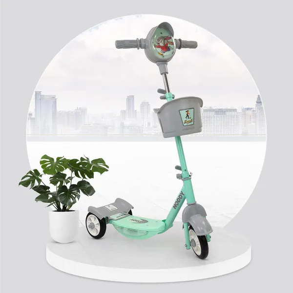 Dash_Noddy_Deluxe_3_Wheel_Adjustable_Height_Kids_Scooter_with_Storage_Basket,_Horn_and_LED_Lights,_Weight_Capacity_25_kg_(3_to_6_Years,Green)