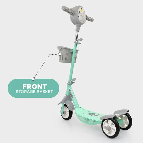 Dash_Noddy_Deluxe_3_Wheel_Adjustable_Height_Kids_Scooter_with_Storage_Basket,_Horn_and_LED_Lights,_Weight_Capacity_25_kg_(3_to_6_Years,Green)