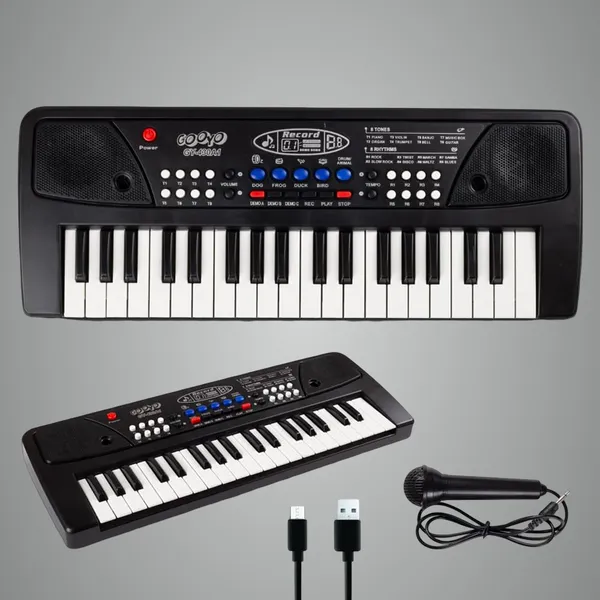 Gooyo_GY-430A1_Portable_Musical_Piano_Keyboard_with_Microphone_|37_Keys,_8_Rhythms,_8_Tones_with_6_In-Built_Demos_&_Song_Record_Feature|Black_Color,_Dual_Power_Supply_Source:_Micro_USB_Cable(Included)