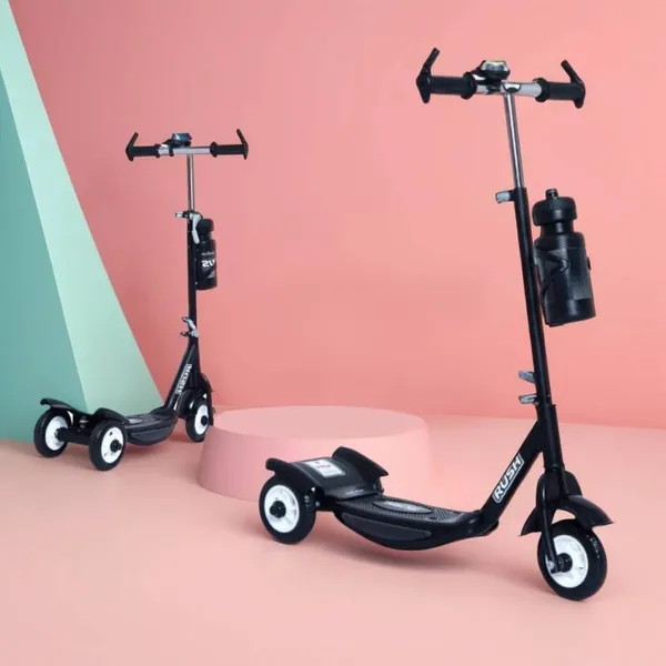 Fun_Ride_Kids_Scooter_-_Rush_Three_Wheel_Kick_Scooters_for_Boys_and_Girls_with_Sipper,_Bell,_Adjustable_Height_and_Rear_Brake_-_3_Wheels_Skate_for_Age_3-10_Years_(Black)