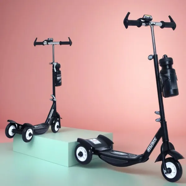 Fun_Ride_Kids_Scooter_-_Rush_Three_Wheel_Kick_Scooters_for_Boys_and_Girls_with_Sipper,_Bell,_Adjustable_Height_and_Rear_Brake_-_3_Wheels_Skate_for_Age_3-10_Years_(Black)