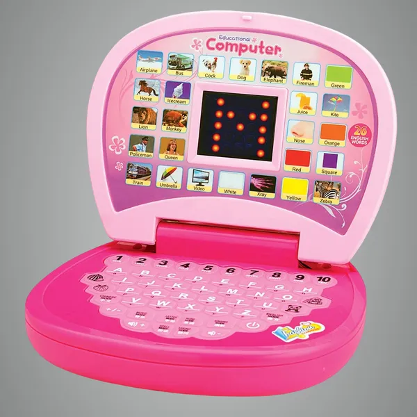 Gooyo_2011A_Battery_Operated_Educational_Learning_Laptop_Toy_with_LED_Display_and_Music_Effect_|_Babies/Girls/Boys/Toddlers_|_Pink_Color,_Power_Source:_3xAA_Battery_(Not_Included)