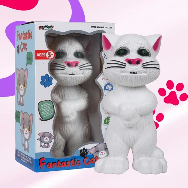 Gooyo_GY-838-17/18_Electronic_Pet_Talking_Toy_Cat_for_Kids_|_Best_Musical_Toy_with_More_Features_|_Best_Gift_for_Kids_|_White_Color,_3xAA_Battery_(Not_Included)