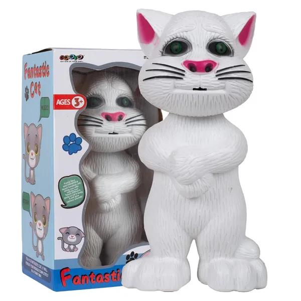 Gooyo_GY-838-17/18_Electronic_Pet_Talking_Toy_Cat_for_Kids_|_Best_Musical_Toy_with_More_Features_|_Best_Gift_for_Kids_|_White_Color,_3xAA_Battery_(Not_Included)