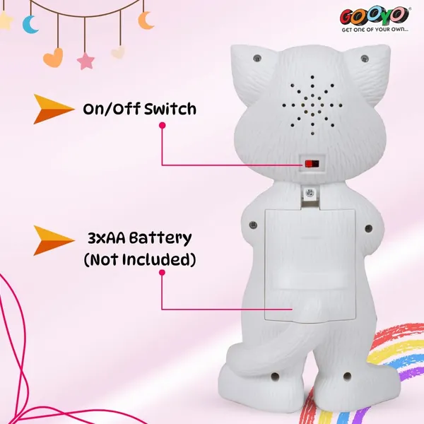 Gooyo_GY-838-17/18_Electronic_Pet_Talking_Toy_Cat_for_Kids_|_Best_Musical_Toy_with_More_Features_|_Best_Gift_for_Kids_|_White_Color,_3xAA_Battery_(Not_Included)
