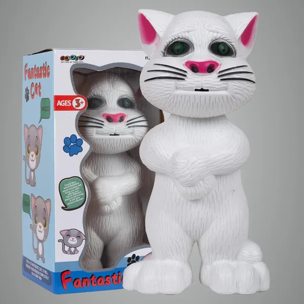 Gooyo_GY-838-17/18_Electronic_Pet_Talking_Toy_Cat_for_Kids_|_Best_Musical_Toy_with_More_Features_|_Best_Gift_for_Kids_|_White_Color,_3xAA_Battery_(Not_Included)