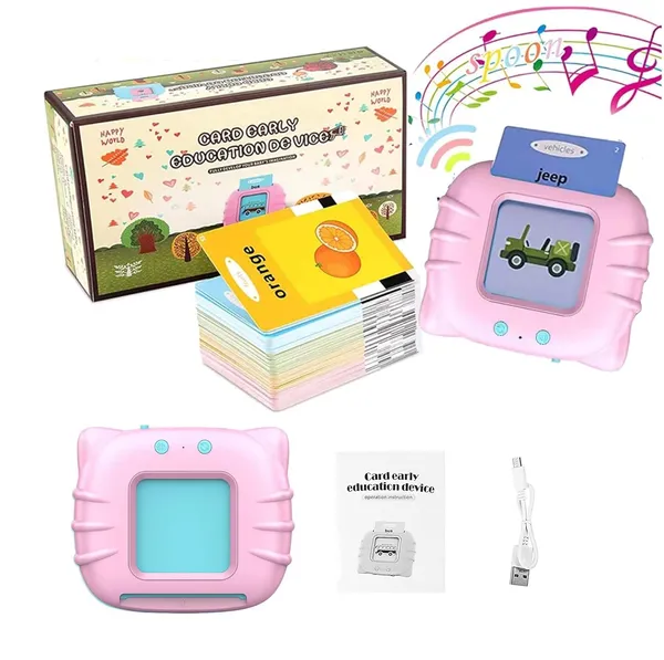 Flash_Card_Game_for_Kids_Talking_English_Words_Card_Toy_Preschool_Learning_Reading_Interactive_Toy_for_Kids,_Pink