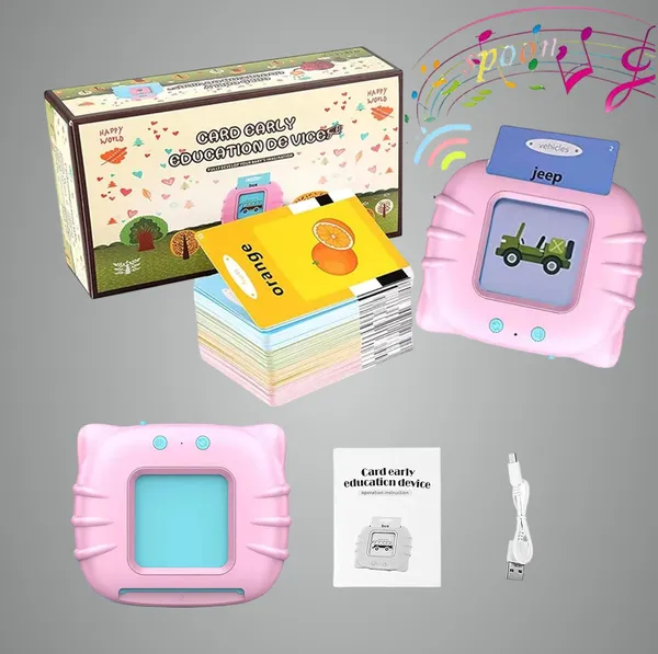 Flash_Card_Game_for_Kids_Talking_English_Words_Card_Toy_Preschool_Learning_Reading_Interactive_Toy_for_Kids,_Pink