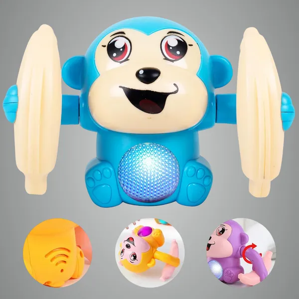 Gooyo_GY-2020_Battery_Operated_Voice_Control_Monkey_Toy_with_Musical,_Dancing,_Spinning,Rolling_and_Sensor_Feature_for_Gifts/Kids/Babies/Boys/Girls|Blue_Color,_Power_Source:3xAAA_Battery(Not_Included)