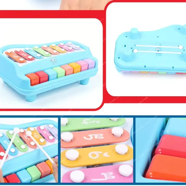8_Tone_Xylophone_Learning_Toys_Kids_Educational_Knock_Playing_2_in_1_Colorful_Plastic_Percussion_Piano_Toy_(Multi_Color)