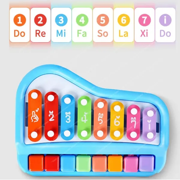 8_Tone_Xylophone_Learning_Toys_Kids_Educational_Knock_Playing_2_in_1_Colorful_Plastic_Percussion_Piano_Toy_(Multi_Color)