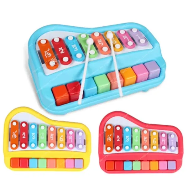 8_Tone_Xylophone_Learning_Toys_Kids_Educational_Knock_Playing_2_in_1_Colorful_Plastic_Percussion_Piano_Toy_(Multi_Color)