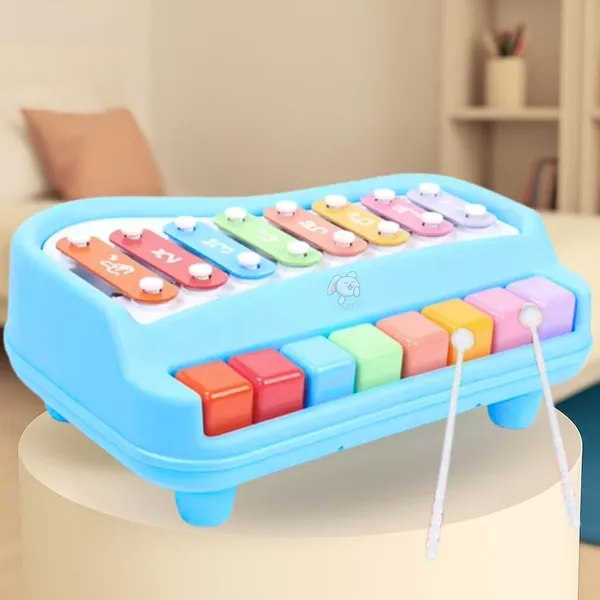 8_Tone_Xylophone_Learning_Toys_Kids_Educational_Knock_Playing_2_in_1_Colorful_Plastic_Percussion_Piano_Toy_(Multi_Color)