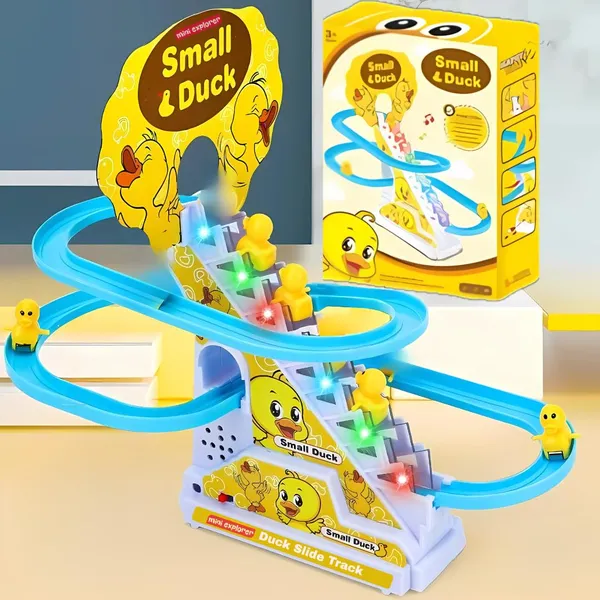 MiniExplorer_Duck_Track_Toys_for_Kids_–_Stair-Climbing_Escalator_with_Lights_&_Music,_Includes_3_Small_Ducks_–_Interactive_Duck_Track_Slide_Toy_–_Perfect_Toddler_Gift