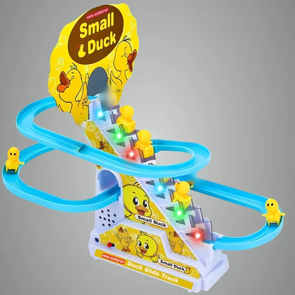 MiniExplorer_Duck_Track_Toys_for_Kids_–_Stair-Climbing_Escalator_with_Lights_&_Music,_Includes_3_Small_Ducks_–_Interactive_Duck_Track_Slide_Toy_–_Perfect_Toddler_Gift