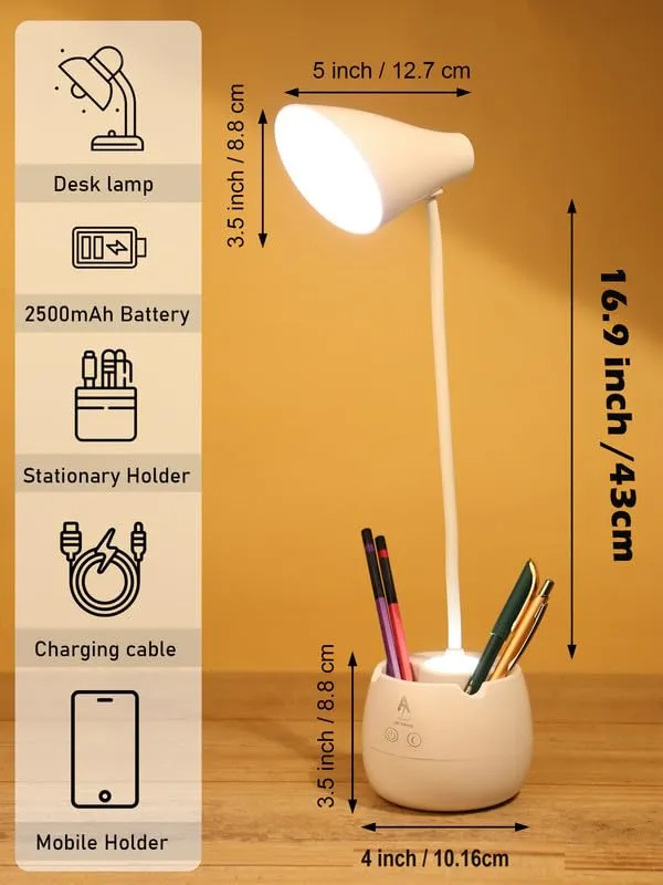 SaleOn_Rechargeable_Desk_Lamp_with_3_Color_Light_Modes,_Dual_LED_Touch_Sensor,_Dimmable_Eye_Care_Study_Light_with_Phone_&_Pen_Holder,_Flexible_Gooseneck,_USB_Charging,_White