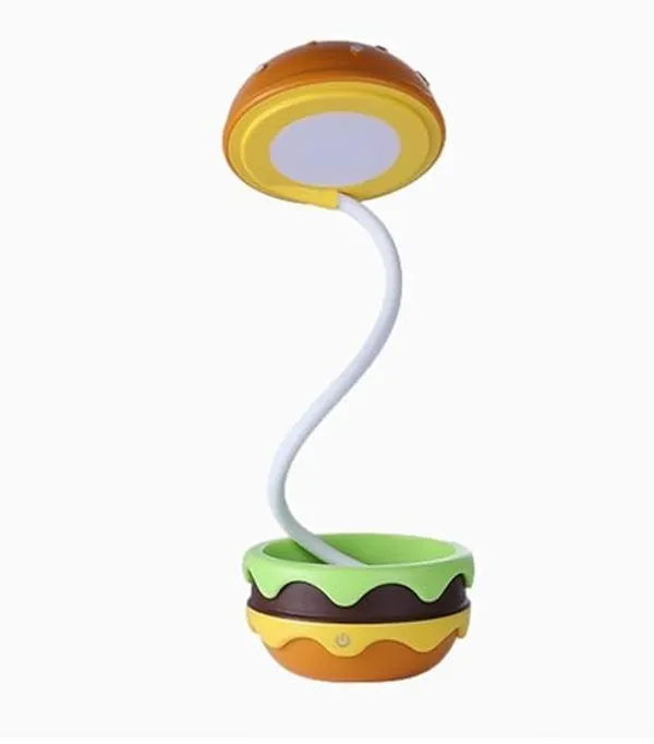 Small_Study_Desk_Led_Lamp_Rechargeable,_360?_Flexible_Gooseneck_Lamp_with_Pencil_Sharpener,_Table_Lamp_for_Girls_Boys_Room_(Hamburger)_Best_Birthday_Return_Gift_for_Kids_-_Plastic,_Multicolor
