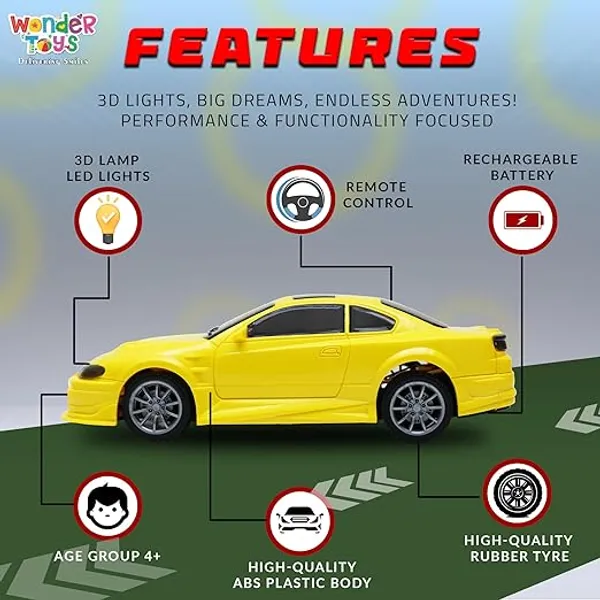 Wonder_Dream_4_RC_Rechargeable_Autofunction_Car_for_Kids_|_3D_LED_Lights,_High_Speed,_Remote_Control_|_High-Performance_Racing_Toy_Car_for_Boys_&_Girls_(Red)_(Yellow)