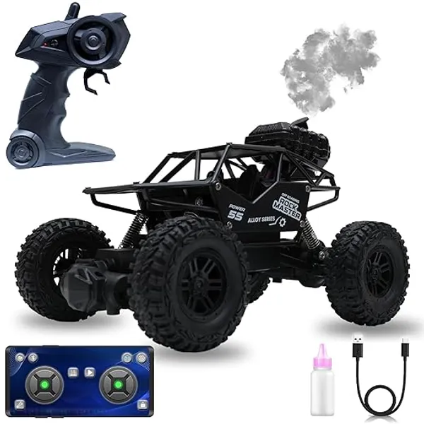 Wonder_Rock_Master_Remote_Control_Car_with_Smoke_|_Monster_Truck_Rock_Crawler_for_Kids_|_2.4_GHz_Remote_+_Android_App_Control_|_Long_Range_|_150+_Feet_Range_|_C-Type_Charging_|_Made_in_India