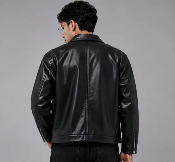 Dubster_Men's_Black_Faux_Leather_Toggle_Jacket_|_Premium_Zip-Up_Casual_Streetwear_Jacket