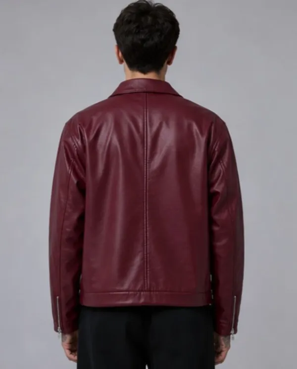 Dubster_Men's_Maroon_Faux_Leather_Jacket_|_Premium_Zip-Up_Casual_Streetwear_Jacket
