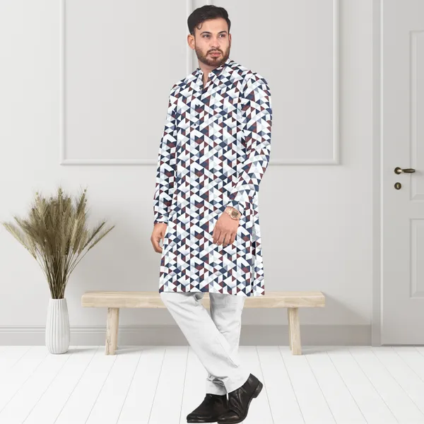 Blue_Printed_Linen_Flex_Kurta_|_For_Men