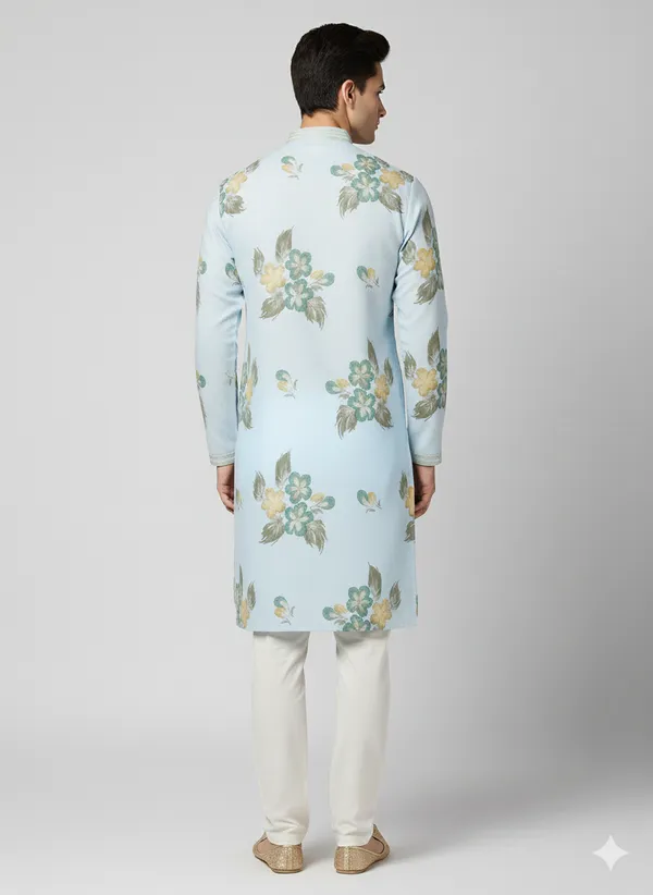 Light_blue_kurta_featuring_artistic_floral_brush_prints_for_mens