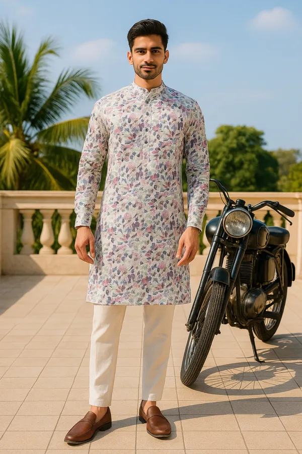 Multicolor_Printed_Cotton_Kurta_|_For_Men