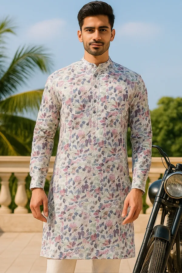 Multicolor_Printed_Cotton_Kurta_|_For_Men