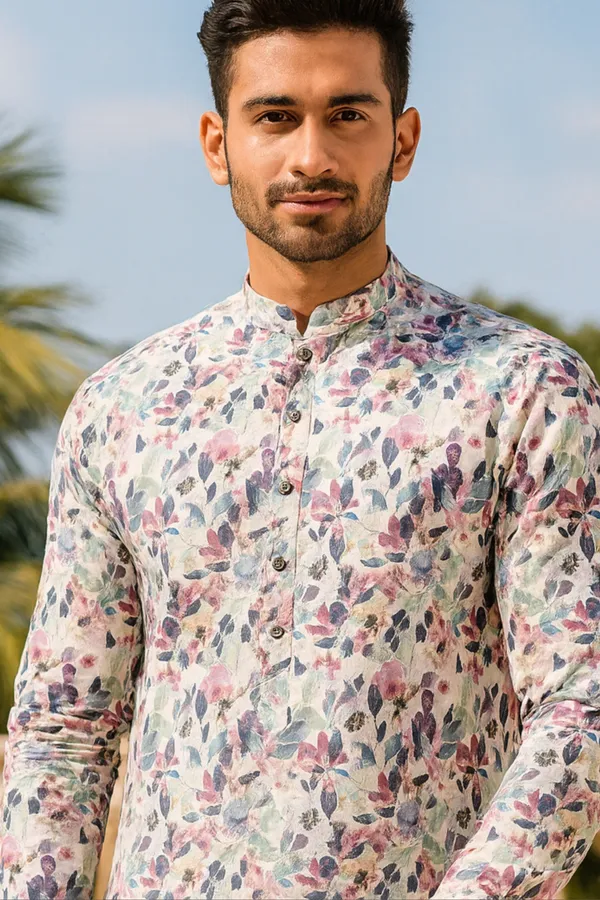 Multicolor_Printed_Cotton_Kurta_|_For_Men