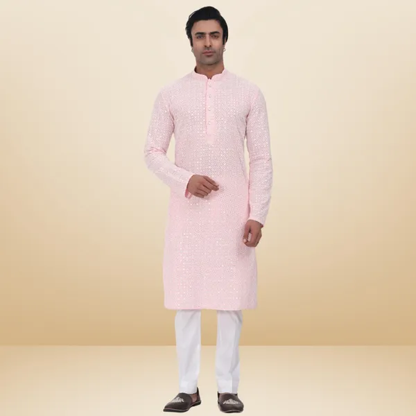 Pink_Blended_Cotton_Embroidered_Kurta_&_Pajama_Set_|_For_Men