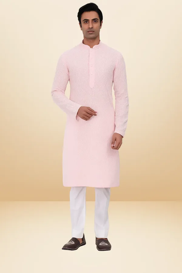 Pink_Blended_Cotton_Embroidered_Kurta_&_Pajama_Set_|_For_Men