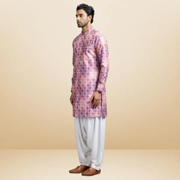 Wine_Blended_Cotton_Embroidered_Kurta_&_Patiala_Set_|_For_Men