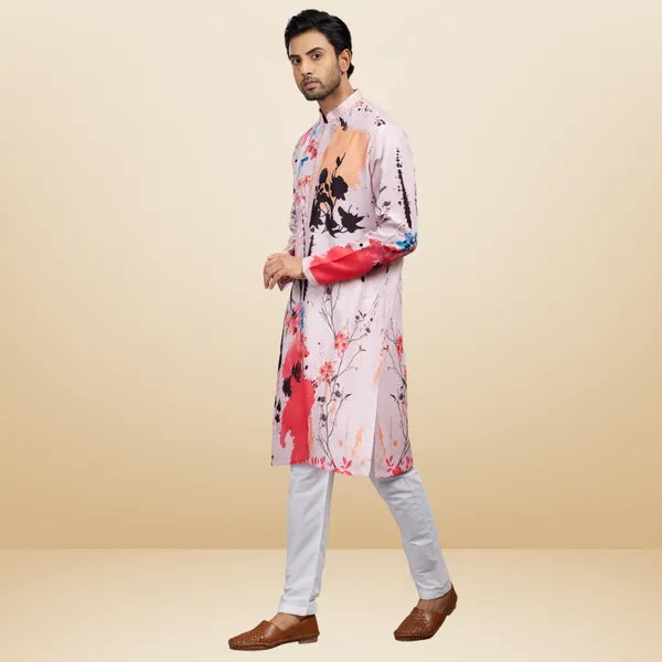 Multicolor_Printed_Linen_Flex_Kurta_|_For_Men