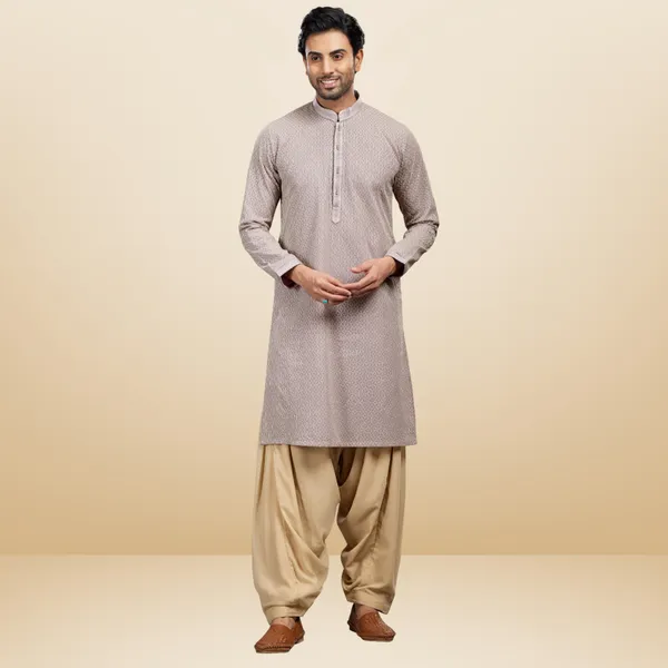 Purple_Georgette_Embroidered_Kurta_&_Patiala_Set_|_For_Men