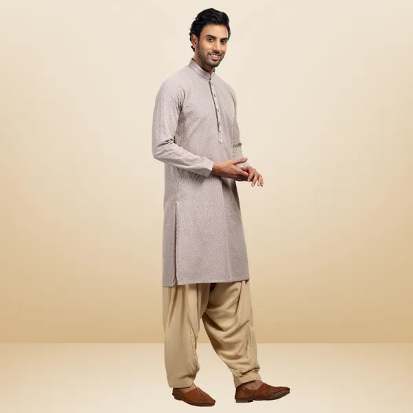 Purple_Georgette_Embroidered_Kurta_&_Patiala_Set_|_For_Men