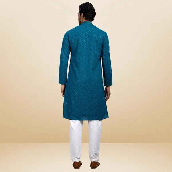 Rama_Georgette_Embroidered_Kurta_&_Pajama_Set__|_For_Men