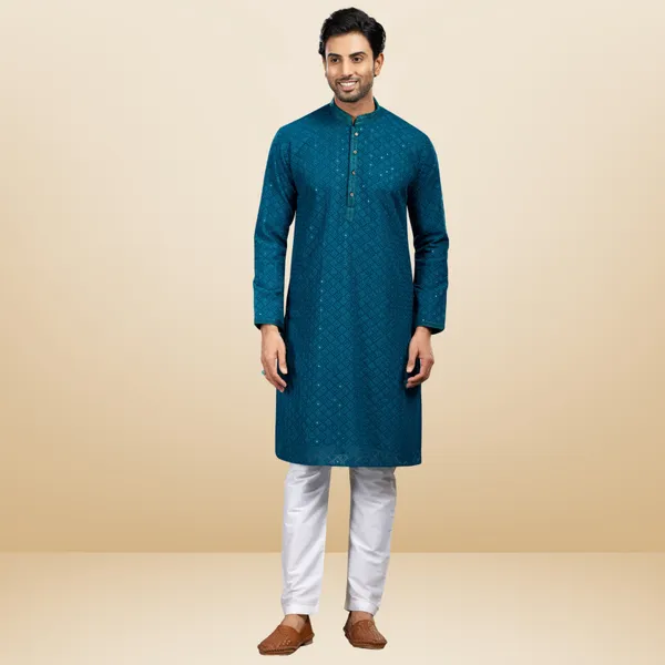 Rama_Georgette_Embroidered_Kurta_&_Pajama_Set__|_For_Men
