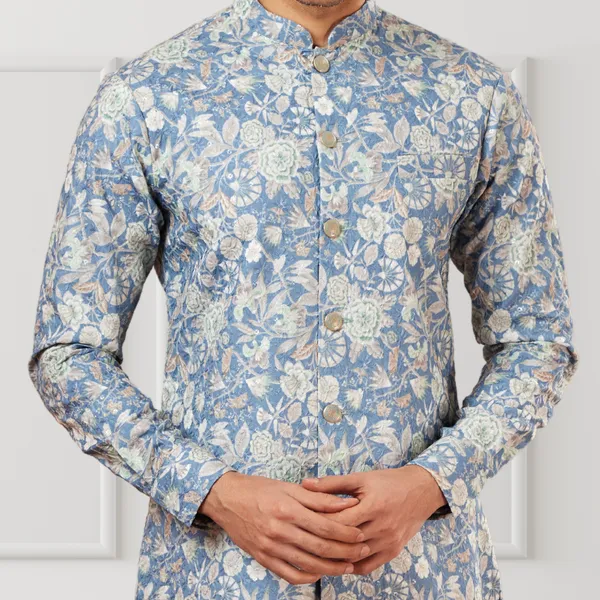 Mint_Blue_Cotton_Shifli_Printed_Kurta_&_Patiala_Set__|_For_Men