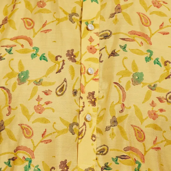 Yellow_Printed_Blended_silk_Kurta_|_For_Men