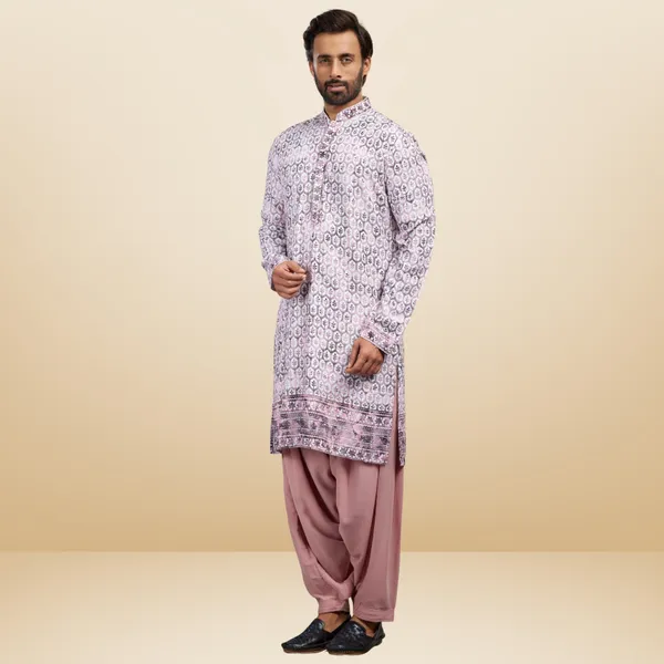 Mauve_Cotton_Rayon_Embroidered_Kurta_&_Patiala_Set_|_For_Men