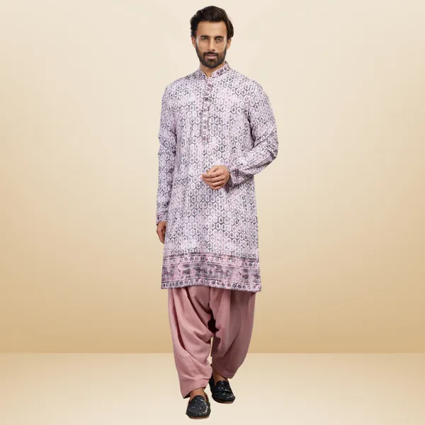 Mauve_Cotton_Rayon_Embroidered_Kurta_&_Patiala_Set_|_For_Men