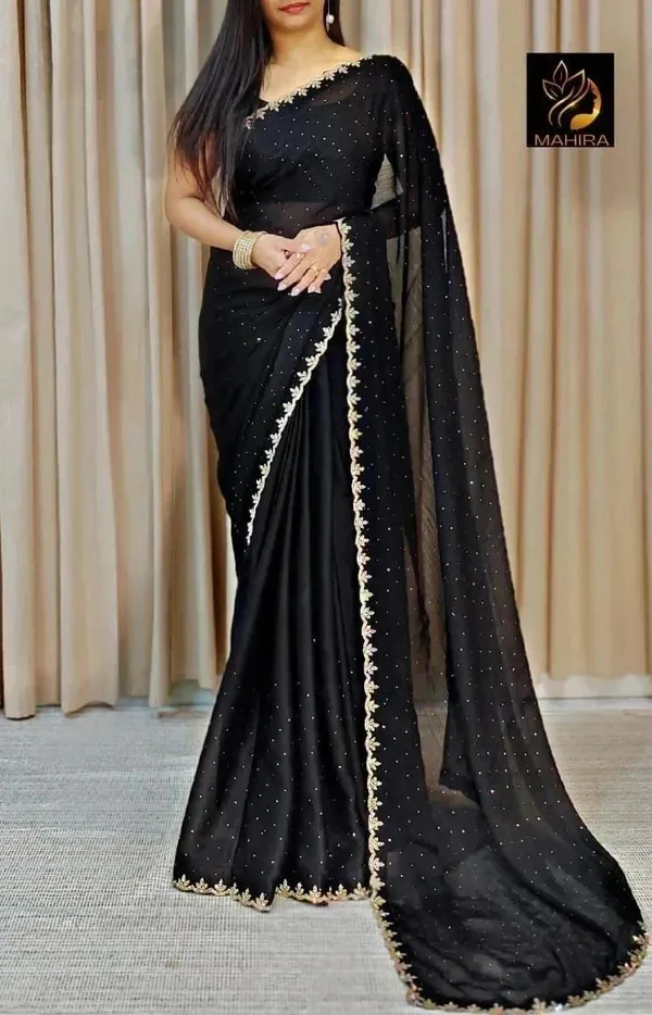 Black_Chiffon_Embellished_Bollywood_Saree_For_Women