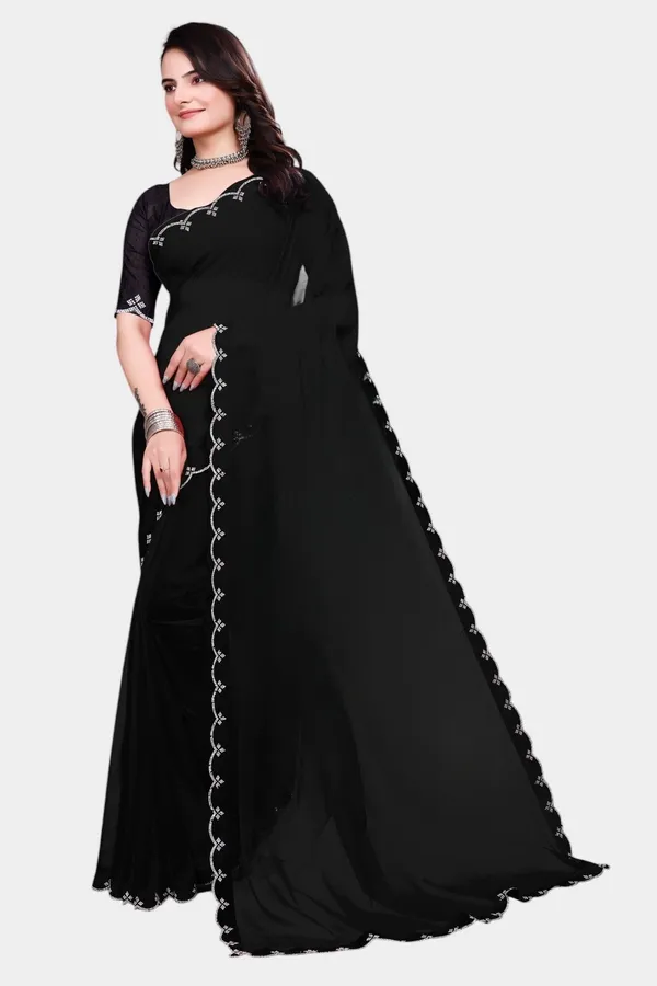 Black_Georgette_Embellished_Bollywood_Saree_For_Women