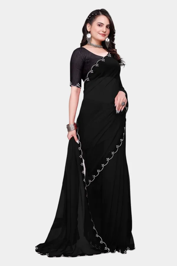 Black_Georgette_Embellished_Bollywood_Saree_For_Women