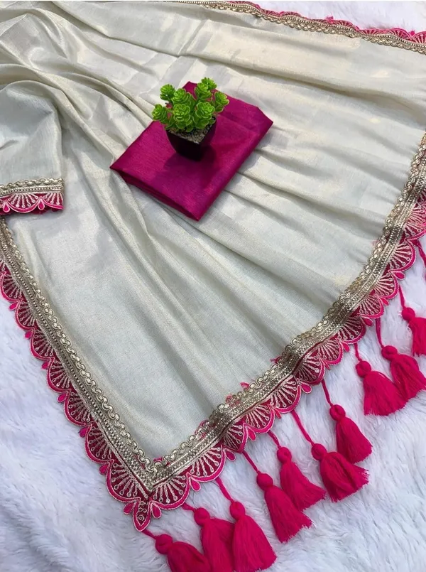 Cream_Tissue_Satin_Embellished_Bollywood_Saree_For_Women