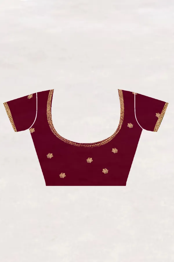 Maroon_Georgette_Embroidered_Banarasi_Saree_For_Women
